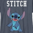 thumbnail image 2 of Boy's Lilo & Stitch Collegiate Stitch Graphic Tee Navy Blue Heather Medium, 2 of 4