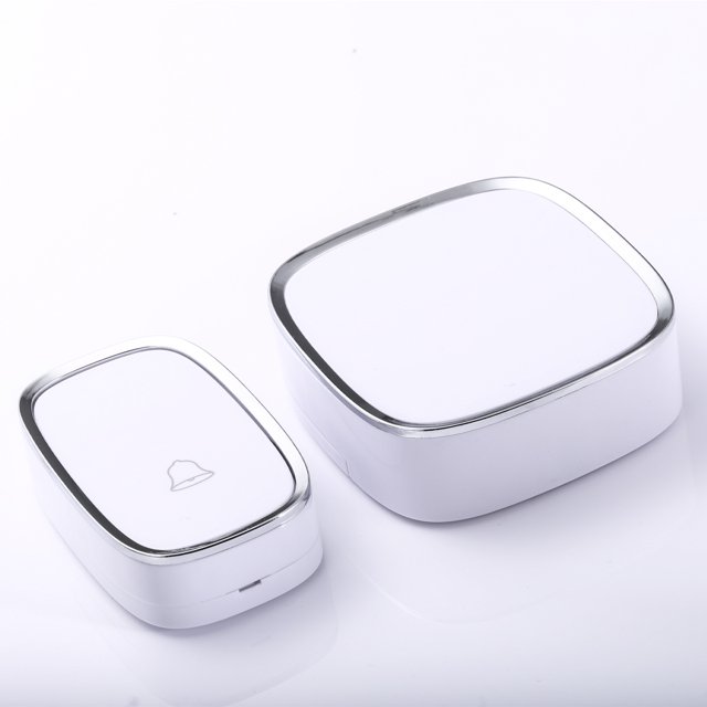 Timbre Inalámbrico, Timbres con 1 Transmisor y 1 Receptor, Timbre Impermeable con 36 Melodías, 4 Niveles de Volumen, Indicador LED, para Of