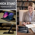 thumbnail image 5 of Leather Case for iPhone 13 Mini Card Slot Folio Flip Wallet Case for iPhone 13 Mini Premium PU Magnetic Kickstand Cover Soft TPU Inner Case Black, 5 of 7