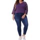 thumbnail image 2 of Camisas de mujer de tallas grandes Agnes Orinda, blusa de cuello en V, manga 3/4, floral, raglán, casual, tops de primavera y otoño, 3X púrpura, 2 of 6