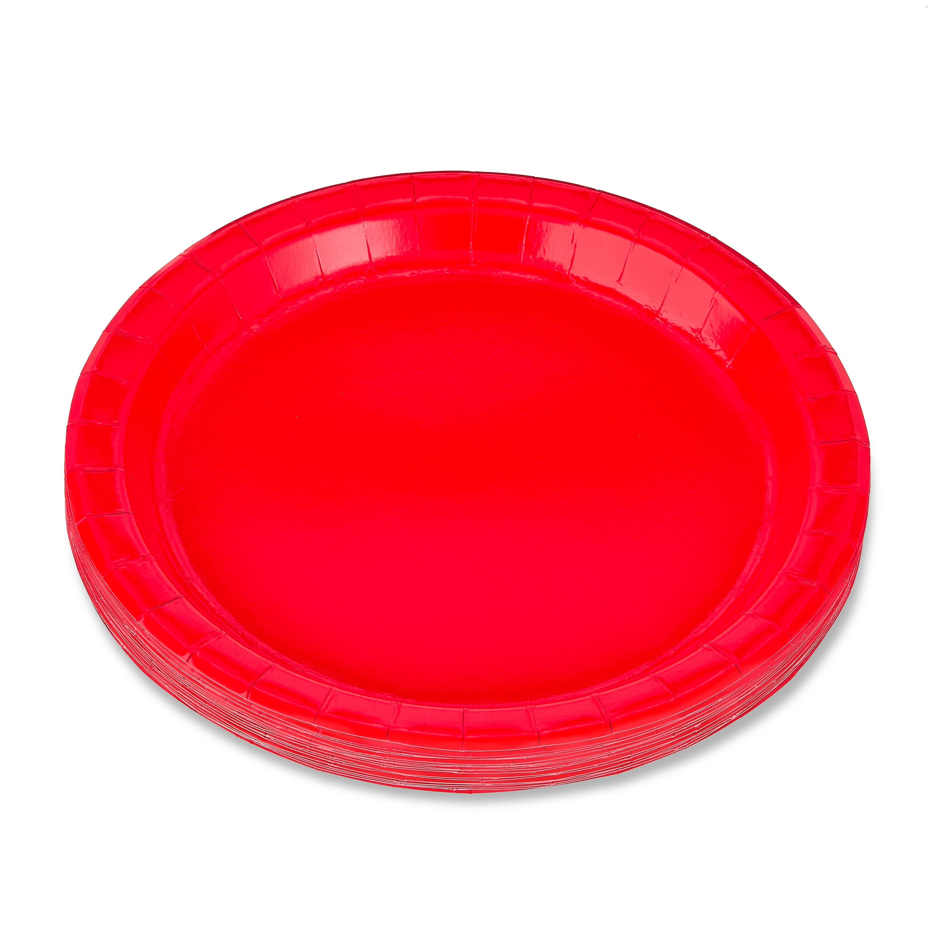 (6 pack) Disposable Paper Plates, 9", Red, 20 Count, by Way To Celebrate