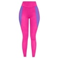 thumbnail image 6 of Womens Workout Leggings High Waisted Stretchy Soft Yoga Pants Colorblock Love Heart Sports Activewear (One Size, Hot Pink), 6 of 6