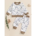 thumbnail image 2 of aturustex Little Boy Casual Sweat Suits Outfits 6M-4T Toddler Long Sleeve Sweatshirts Duck Print Pullovers Crew Neck Tops and Sweatpants Elastic PantsTracksuits Kids Loose Daily Fall Clothes, 2 of 8