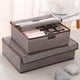 thumbnail image 1 of Estuche para guardar ropa interior de calcetines gris | Organizador de cajones plegable con tapa - Mezcla de lino de algodón transpirable | 17 compartimentos para calcetines Accesorios de ropa, 1 of 7