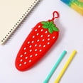 thumbnail image 4 of PureCasa Creative Fruit Pencil Cases Freshman Stationery Storage Bags, Silica Gel Lightweight Portable Pencil Pouch Bag for s, Supplies, 7.5"x3.4"x2", 1 Pack, Strawberry, 4 of 8