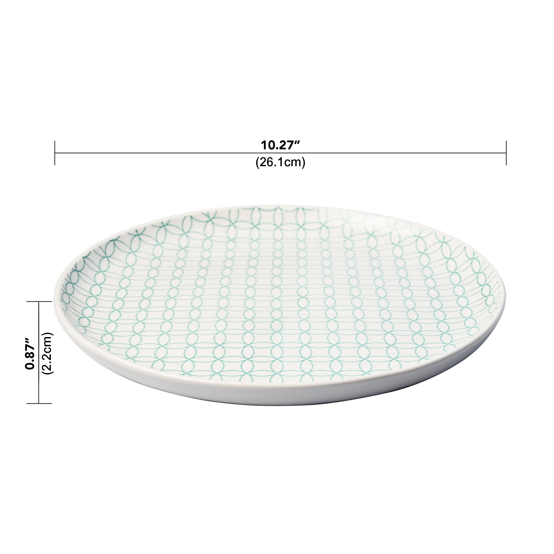 Mainstays Alessandra Mint 4-pack Stoneware Dinner Plate Set, 10.5"