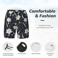 thumbnail image 3 of Balery Lilies Flowers Bañador para hombre, shorts de playa de secado rápido con entrepierna y forro de compresión-XX-Large, 3 of 6