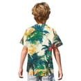 thumbnail image 5 of Abcomgle Boys Hawaiian Shirt 5/6 Tropical Palm Tree Print Boys Beach Shirt Button Down Short Sleeve Vacation Hawaiian Clothes for Boys,Green,10-11Years, 5 of 5