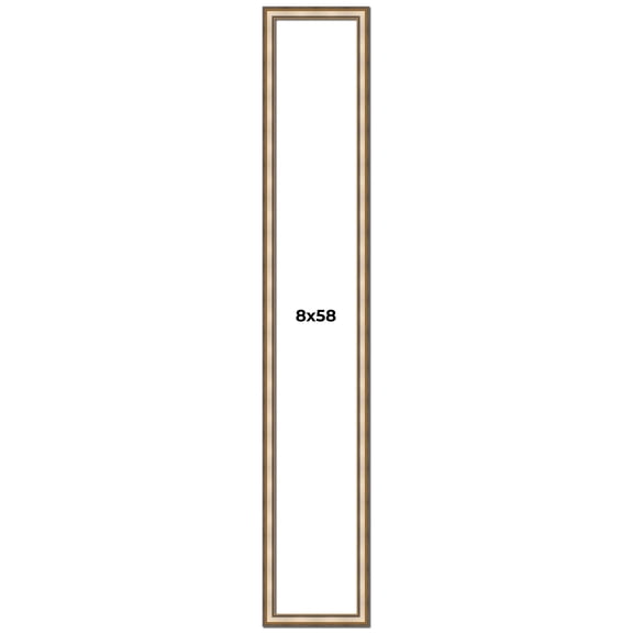 8x58 Frame Silver Solid Wood Picture Frame Width 1.25 Inches | Interior Frame Depth 0.375 Inches |