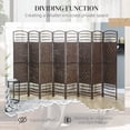 thumbnail image 3 of 8-Panel Folding Privacy Screen, Brown Diamond Woven Paper Fiber Room Divider with Pine Wood Frame, No Assembly Required for Home & Office, 3 of 7