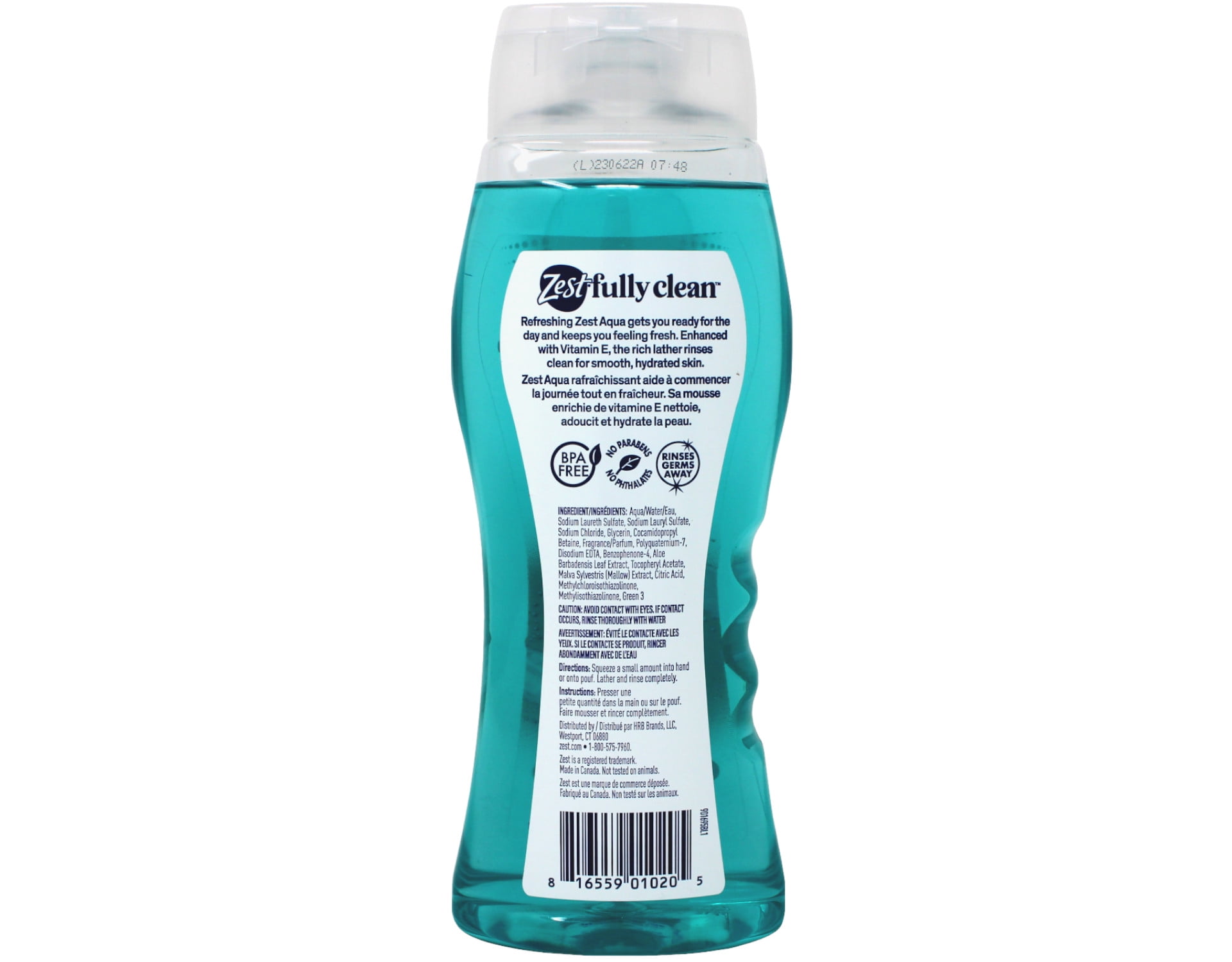 Zest Aqua Body Wash, 18 Oz (Pack Of 4)