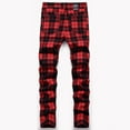 thumbnail image 2 of LZLER Mens Dress Pants Slim Fit Plaid Flat-Front Stretch Chino Pant, 2 of 6