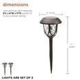 thumbnail image 5 of Alpine Corporation 17" Tall Super Bright High Lumen Outdoor Solar Powered Pathway Light Stakes, Bronze (Set of 2), 5 of 12