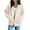 Beige, variant on WTOBBY Women's Raglan Sleeve Hooded Jacket Long Sleeve Solid Color Zip Up Casual Sweatshirt Athletic Fit Fleece Outerwear with Side Pockets for Sports Street Style,Beige L