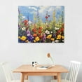 thumbnail image 2 of COMIO  Flowers Wall Art Canvas Daisy Colorful Textured Picture Landscape Wildflowers Painting, Purple Yellow Floral Artwork Framed for Living Room Bedroom Bathroom Office Home Decor, 2 of 4