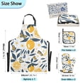 thumbnail image 3 of 5 Pcs Kitchen Set Heat Resistant Oven Mitts and Non-Slip Pot Holders with Adjustable Cooking Apron Lemons Flowers Butterflies, 3 of 6