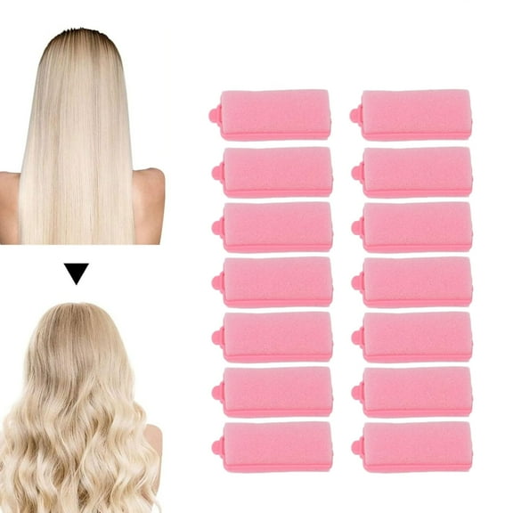 Manss Foam Roller,14 Pieces Sponge Hair Rollers,Small Soft Foam Hair Styling Curlers,Hairdressing Curlers for Women(0.6 x 2.64 inches,Random Color)