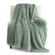 thumbnail image 1 of Manta Bedsure Fuzzy Sherpa de piel sintética, tamaño doble, color verde salvia, 1 of 8