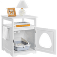 thumbnail image 3 of Alden Design Wooden Cat Litter Box End Table White, 3 of 10