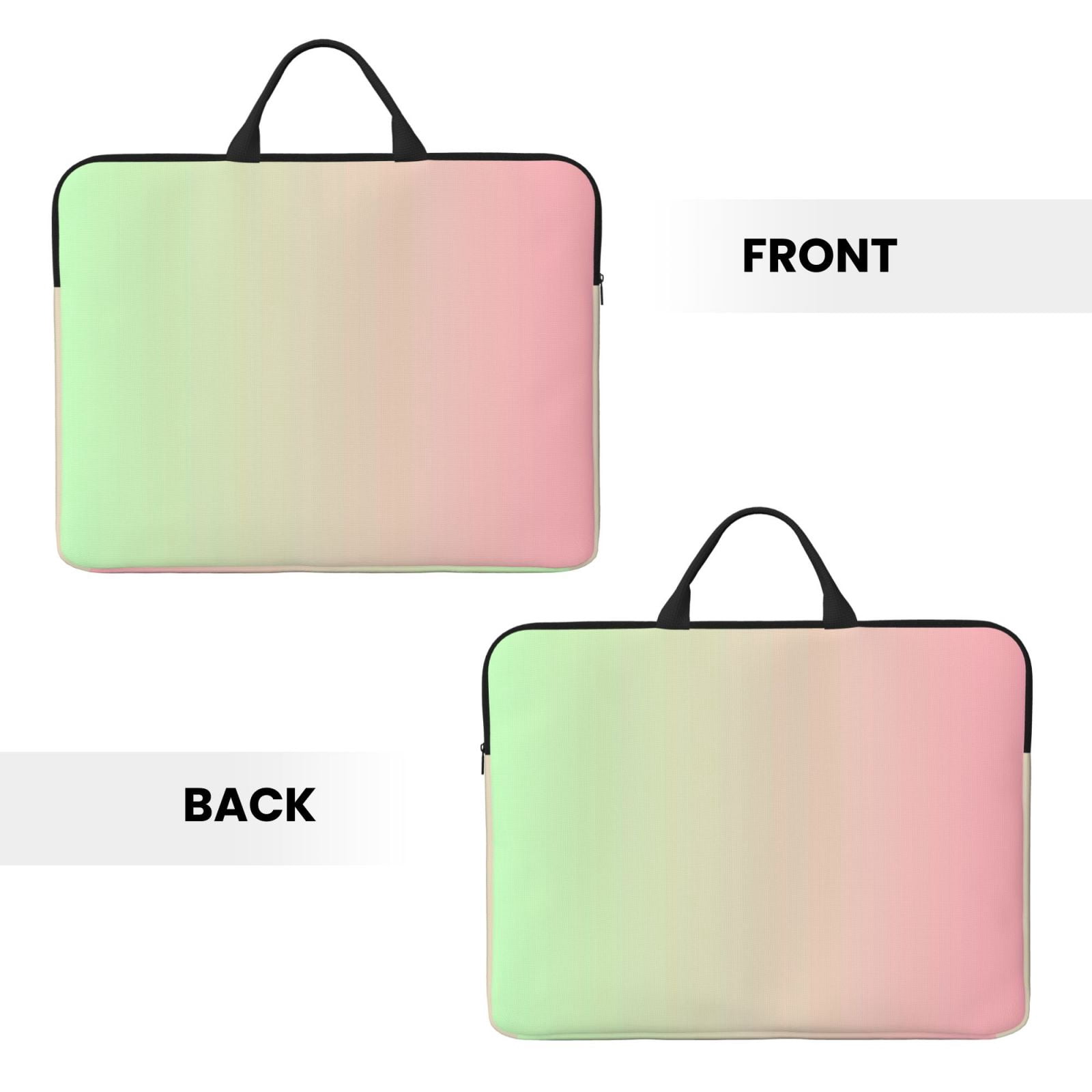 Laptop Sleeve Bag For Women Men 14inch Waterproof Durable Protective Computer Carrying Cover Handle Laptop Case Bag Green Gradient