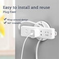 thumbnail image 4 of serony Power Outlet Holder Rotatable Wall Mounted Socket Fixer Plastic Power Strip Support Rack, White, 4 of 8