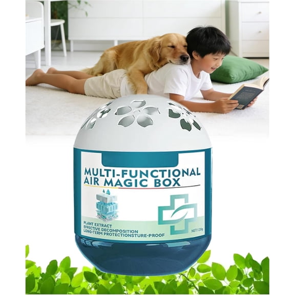 Indoor Air Purification Dust Removal Magic Box, 120g Multi-functional Air Magic Box Cleaner for Continuously Purifying the Air, Plant Extract, For Home, Pet Areas (1Pcs * 120g)