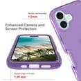 thumbnail image 4 of ELEHOLD Clear Case for iPhone 16, Anti-Yellowing Anti-Scratch Soft TPU Transparent Back Case,Purple, 4 of 4