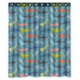 thumbnail image 1 of ABPHQTO Cortina de ducha de poliéster impermeable con ganchos y siluetas de tiburones 150x180 cm, 1 of 1