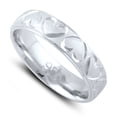 thumbnail image 2 of Sterling Silver Diamond Cut Heart Wedding Band (Size 5 - 11), 2 of 3