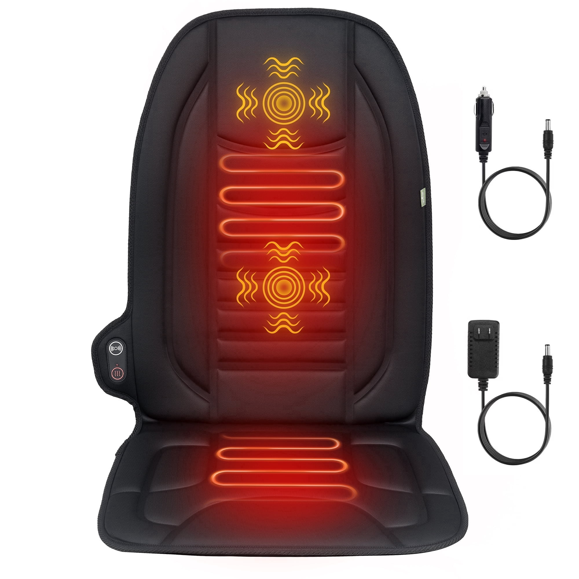 Mynt Back Massager with Heat, Vibration Massage Pad for Chair, Black