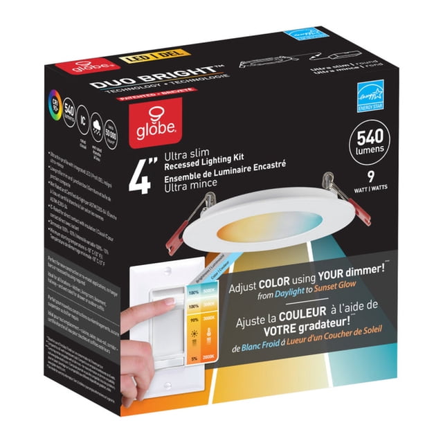 Lámpara empotrable sin tubo Globe Electric Ultra Slim de 9 W