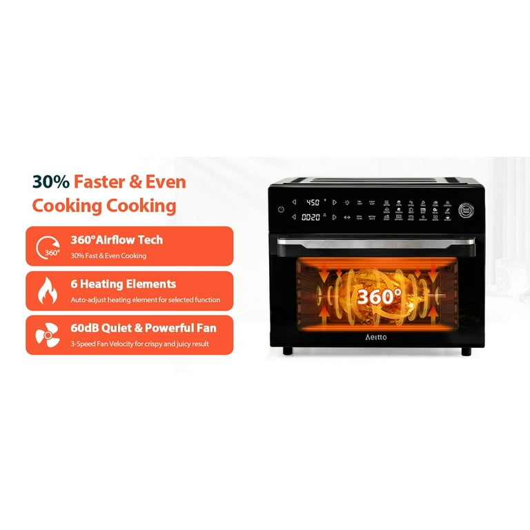  AUMATE Kitchencore Air Fryer Oven, 32 Quart Convection Toaster  Oven 9 Slice, Digital Countertop Oven,19-in-1 Air Fryer Toaster Oven Combo  with Rotisserie, Dehydrate, Reheat, 7 Accessories,1800W, Black : Home &  Kitchen