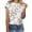 Z3 White, variant on Womens Summer Tops Blouses Floral Print Round Neck Short Sleeve Spring Ladies Clothing