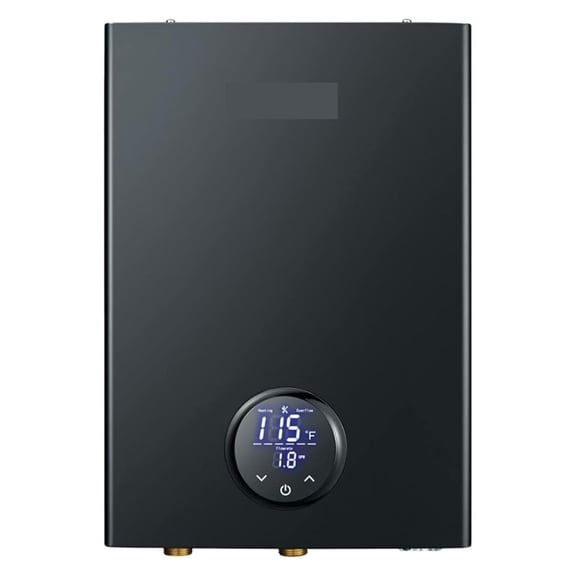 Electric Tankless Water Heater, Instant Hot Water Heater On Demand Point Of Use Hot Water Heater Self-Modulation Black ,Safety Protections