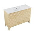 thumbnail image 4 of Cascade 48 in. Natural Oak Bathroom Vanity With White, 3-Hole Ceramic Sink Top, 4 of 8