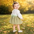 thumbnail image 4 of Toddler Little Girls Dress Bow Fall Winter Clothes Kids Girls Outfits Long Sleeve Thanksgiving School Picture Day Outfits Pink 1-2Y(90), 4 of 8
