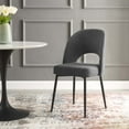 thumbnail image 2 of Side Dining Chair, Fabric, Black Grey Gray, Modern Contemporary Urban Design, Kitchen Room Cafe Bistro Restaurant Hospitality, 2 of 9