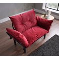 thumbnail image 2 of Modern Sofa Bed Couch, Loveseat Futon for Living Room, Foldable Memory Foam Furniture with Adjustable Backrest and Armrests, Convertible Sigle Sofa for Home, Office, Lounge, Red, 2 of 7