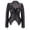 Black, variant on Drovellove Women's Leather Long Sleeve Jacket with Short Lapel Collar - Sleek Fitted Silhouette for Night Out or Date Night, Versatile Motorcycle Biker Style Layer for All Season Wear