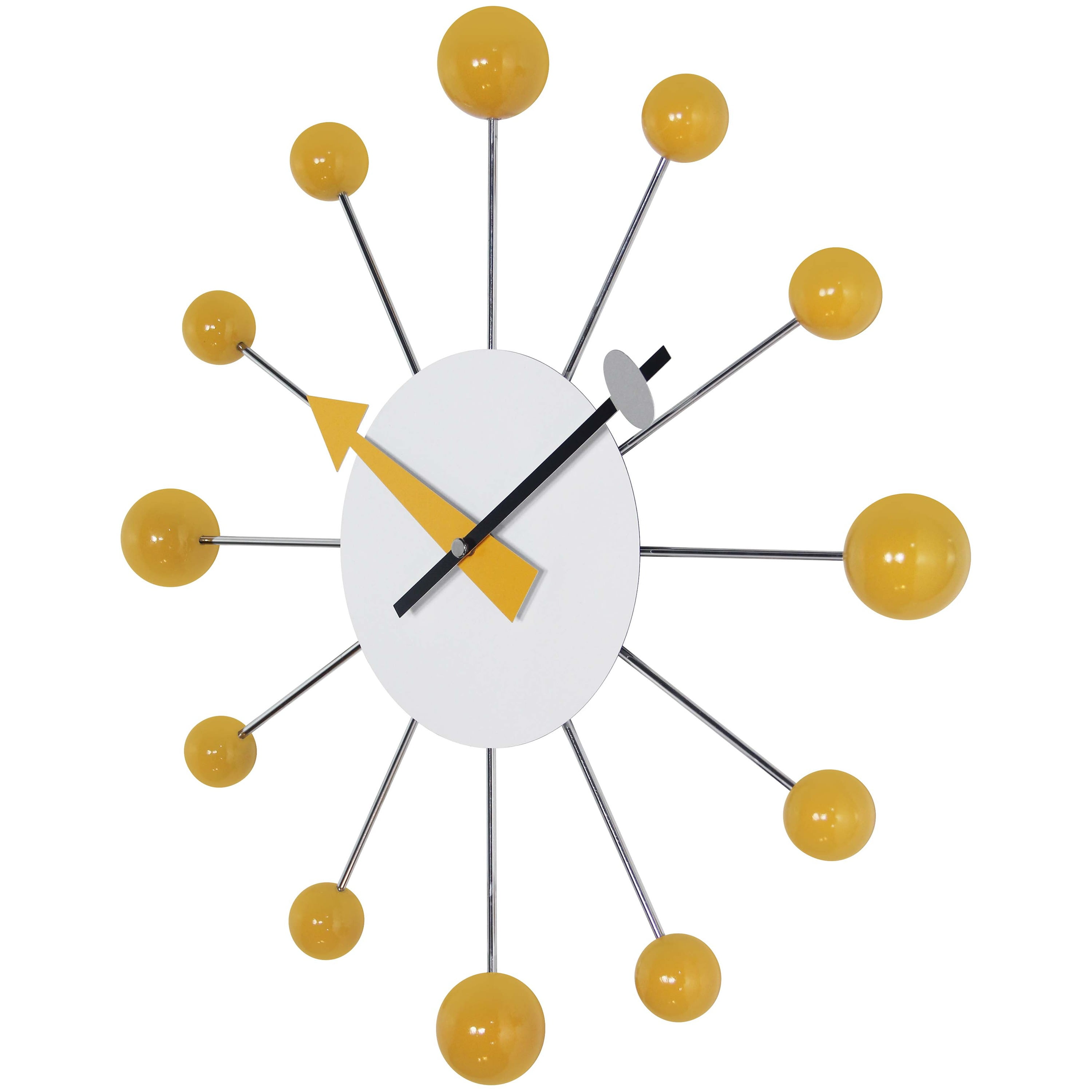 Infinity Instruments Orb Spoke 15 Inch Starburst Indoor Wall Clock, Saffron