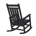 thumbnail image 2 of Llinc Store Wood-Texture Oversized Adirondack Rocking Chair, Outdoor Rocking Porch Chair for Adults, All Weather Resistant Porch Rocker for Lawn Garden, Black, 2 of 9