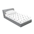 thumbnail image 2 of Ambesonne Modern Fitted Sheet & Pillow Sham Set, Kings Crown, Twinxl, Black White, 2 of 2