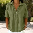 thumbnail image 6 of Zekutng Womens Summer Tops Button-Down Collar Cotton Breathable Short-Sleeve Top,Sizes S-3XL, 6 of 6
