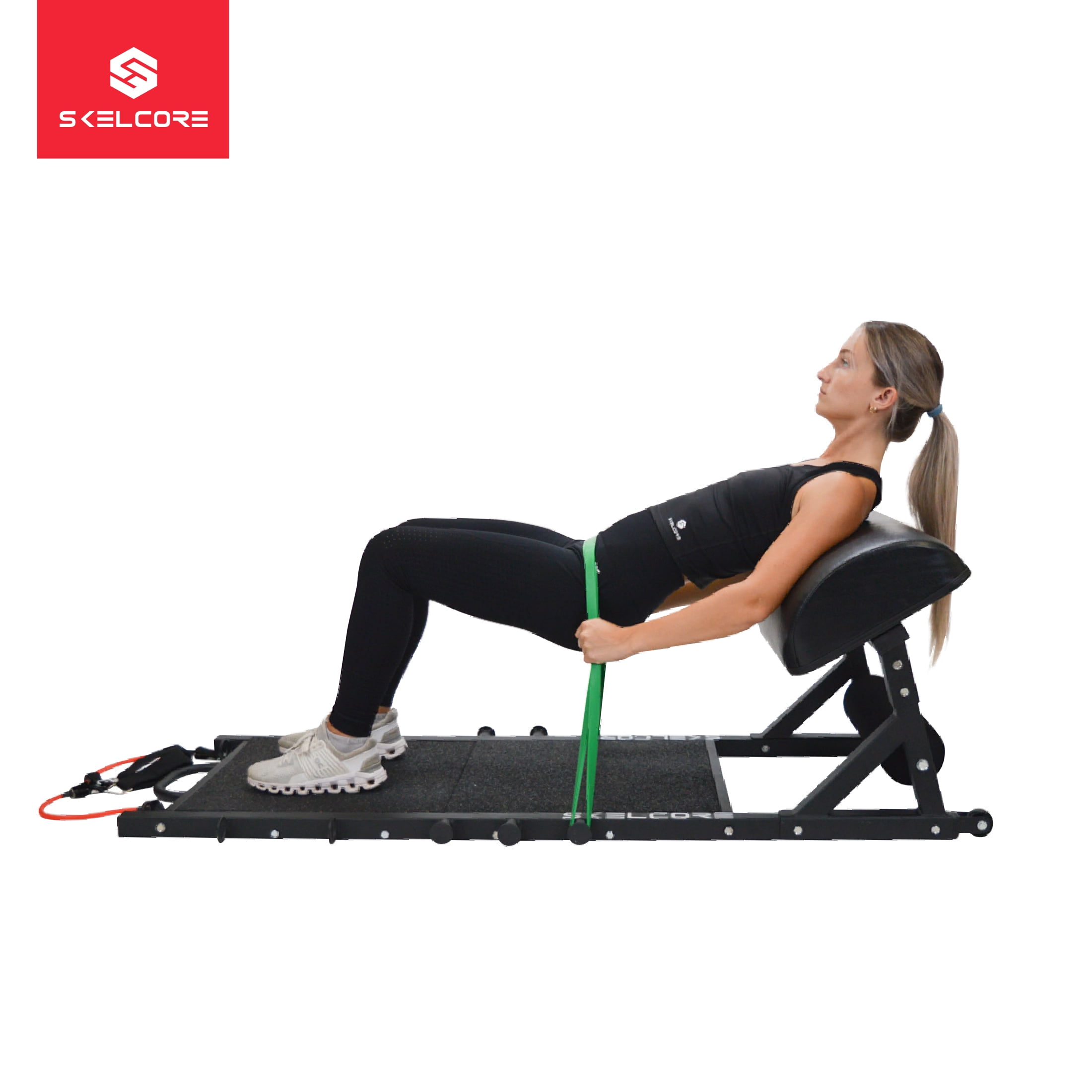 Skelcore Platform Trainer, Full Body Home Gym System, Weights or Bands, Black
