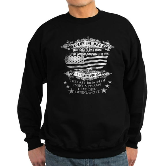 CafePress - Veterans T Shirt Our Flag Does Sweatshirt (Dark) - Classic Crew Neck Sweatshirt