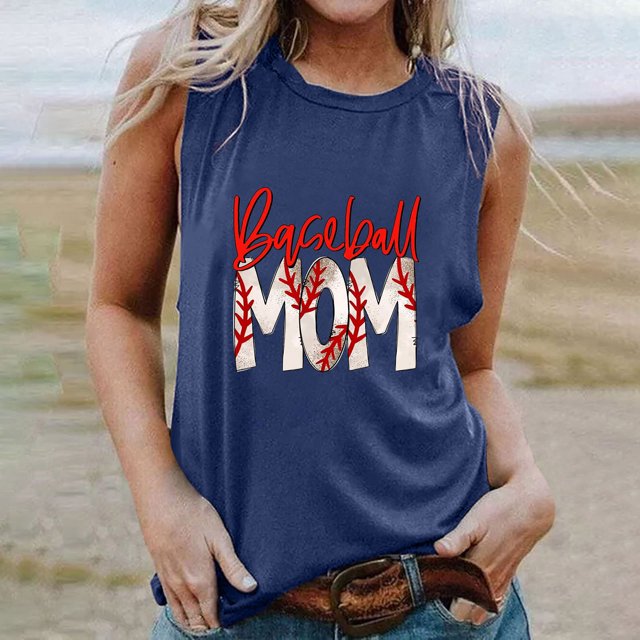 SMihono Hauts pour Femmes Débardeur pour Femmes Mode Féminine Imprimé Col Rond Confortable T-shirt Ample Sans Manches Blouse Décontractée Hauts d'Été pour Femmes