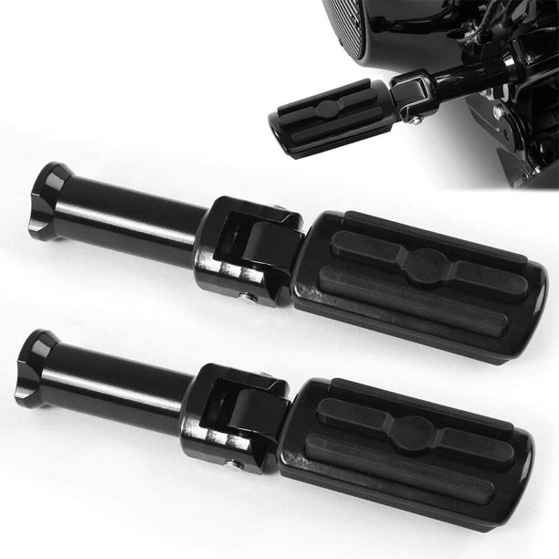 WOWTK Estriberas de pasajero con kit de montaje de soporte para modelos Harley Softail 2018-2024 Deluxe Fat Boy Heritage Sport Glide Softail Slim Street Bob Breakout Negro brillante