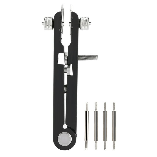 6825 Alloy Watch Strap Remover Adjuster Tool V shaped Spring Bar Plier (Black 6-Pin)