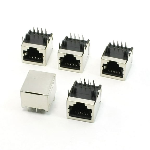 Unique Bargains 5 Pcs 8Pin RJ45 Jack Sockets for Ethernet Network Data Transfer