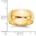 thumbnail image 7 of 14K Yellow Gold 8mm Light Weight Half Round Band Ring Size 13, 7 of 7